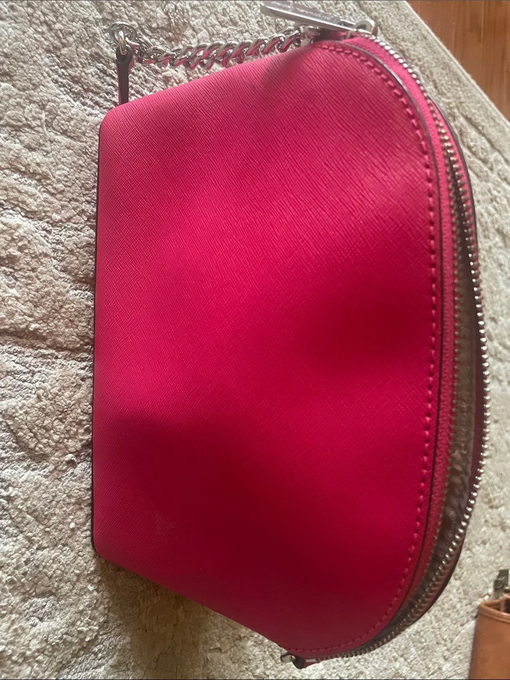 Michael Kors Pink Saffiano Crossbody Bag with Chain Strap